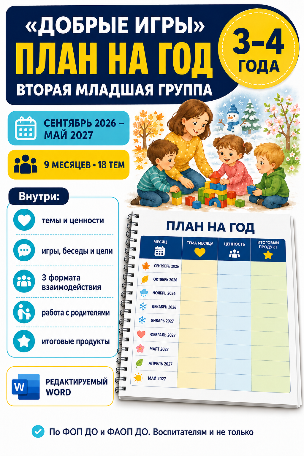 План реализации "Добрые игры" во второй младшей группе