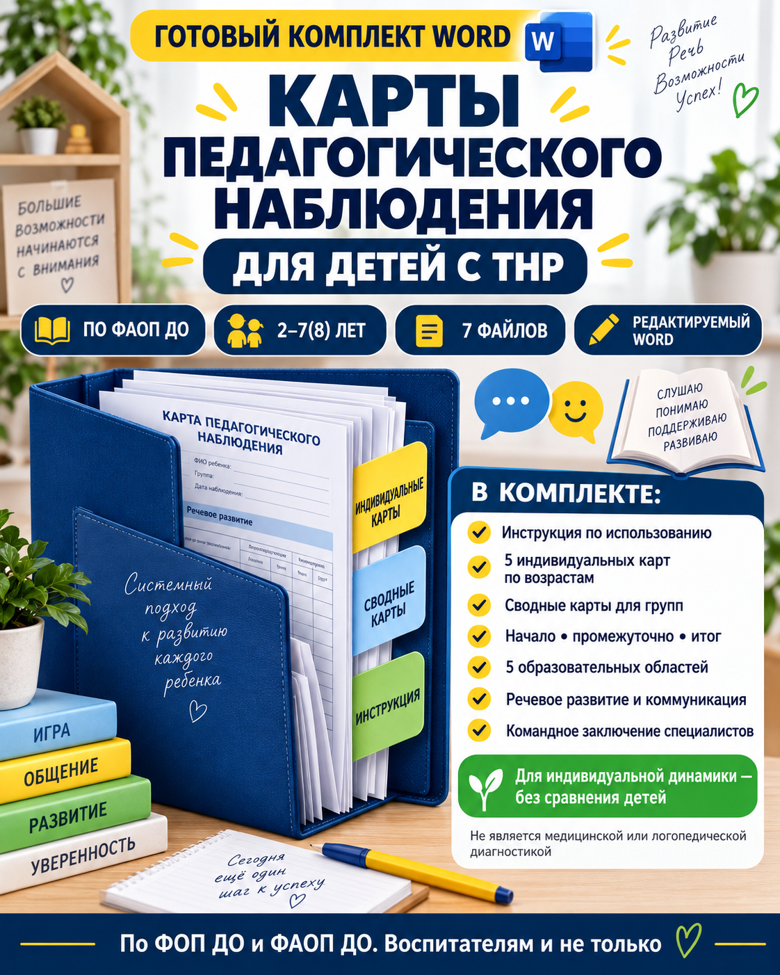 Карты педагогического наблюдения за индивидуальной динамикой детей с ТНР